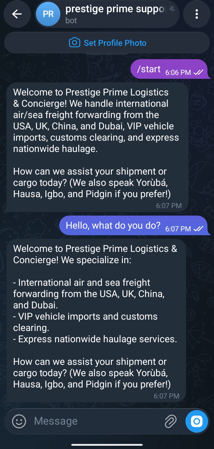 Telegram AI Agent Conversation